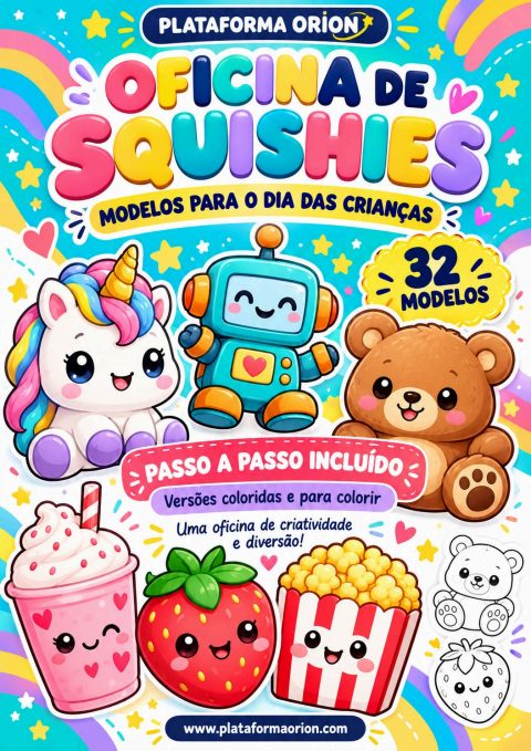 Capa de Projeto oficina de squishies