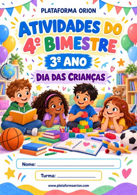 Capa de 3º ANO - HABILIDADES 4º BIMESTRE - TEMA: DIA DAS CRIANÇAS
