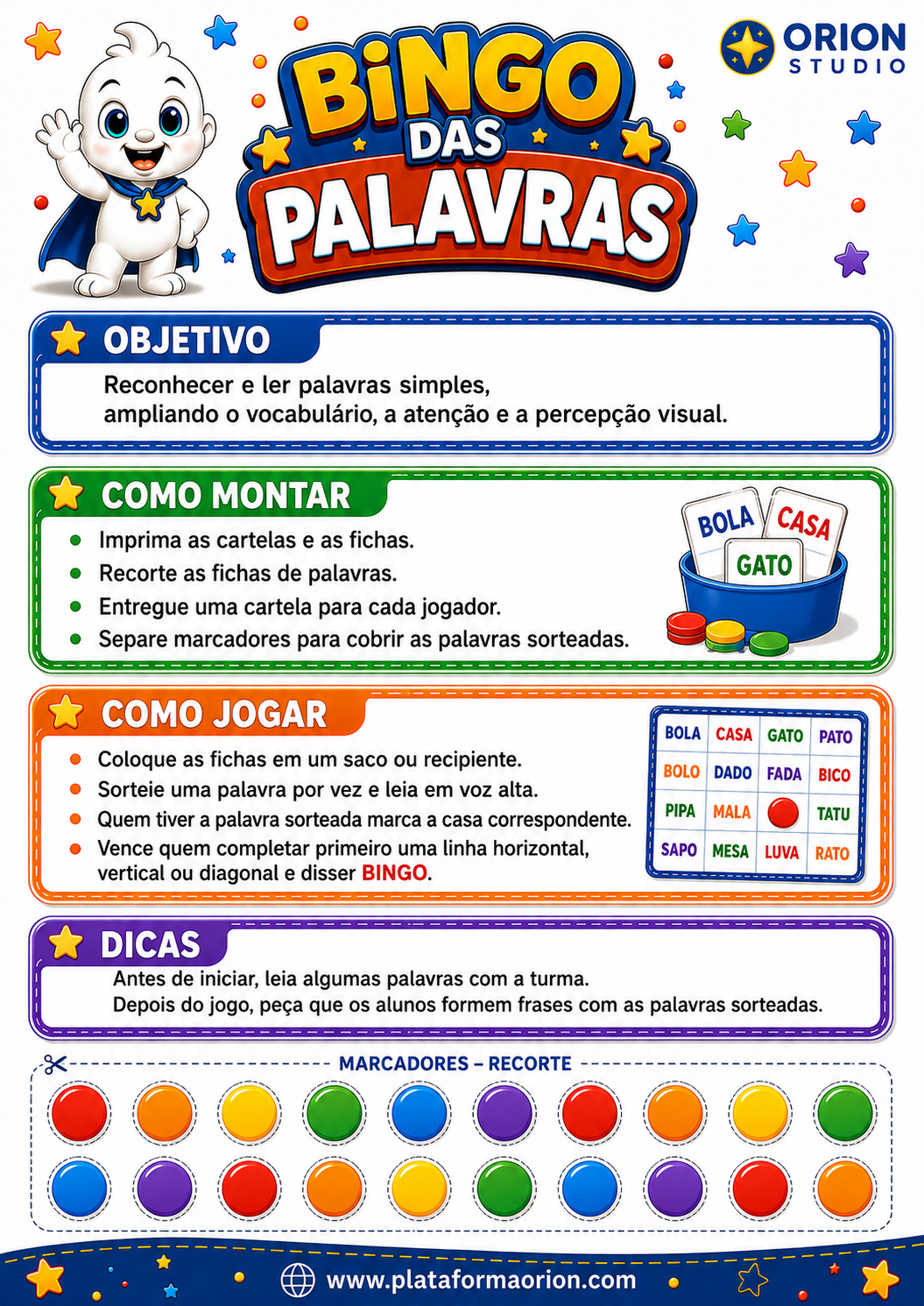 Capa de BINGO DAS PALAVRAS