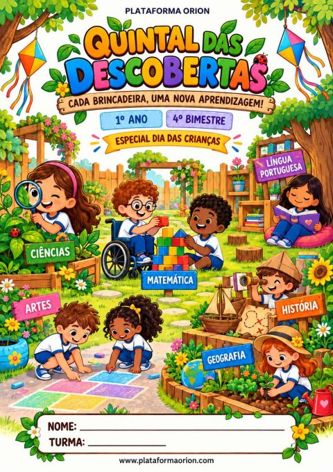Capa de 1ºANO - HABILIDADES 4º BIMESTRE - TEMA: DIA DAS CRIANÇAS