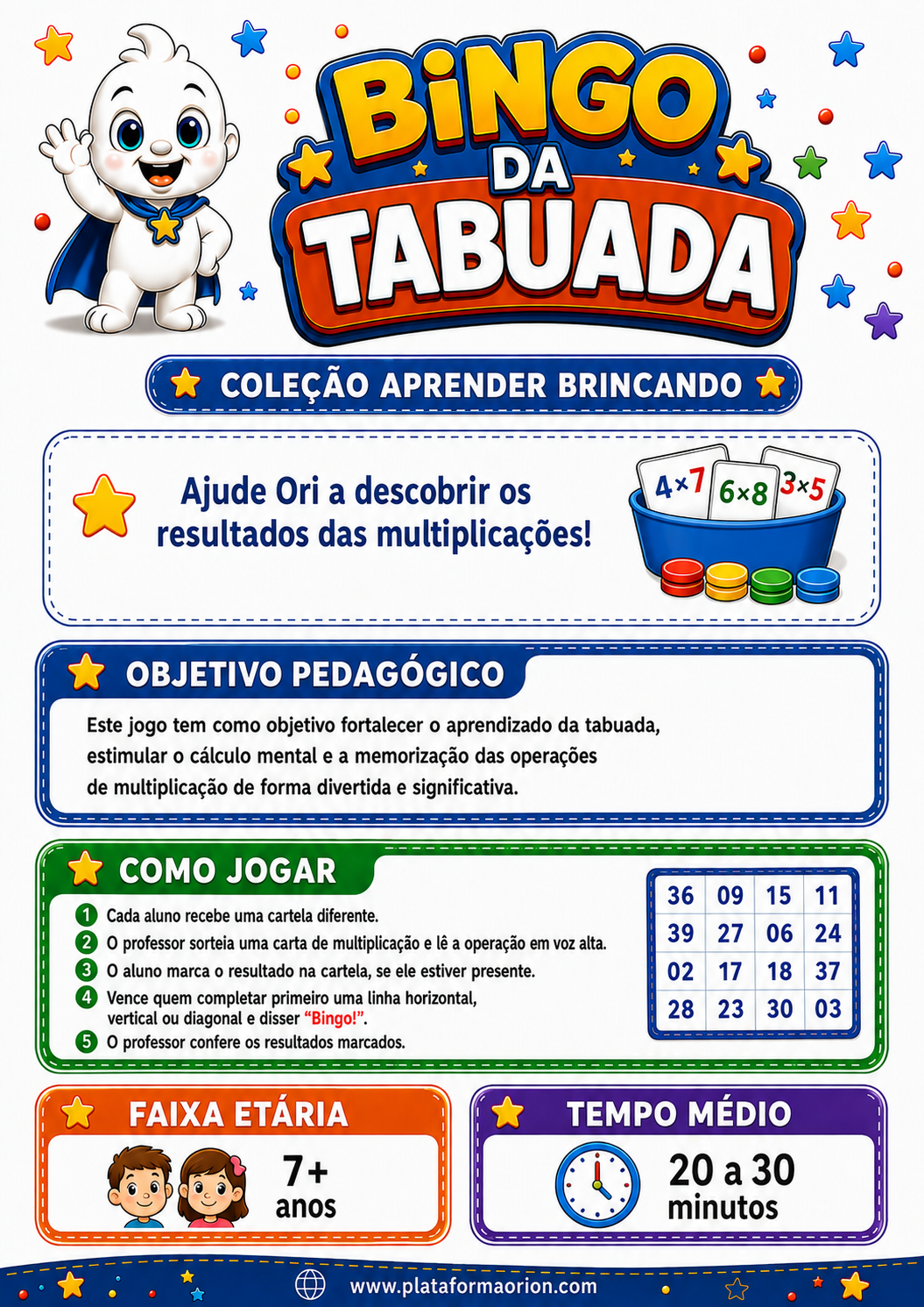 Capa de BINGO DA TABUADA